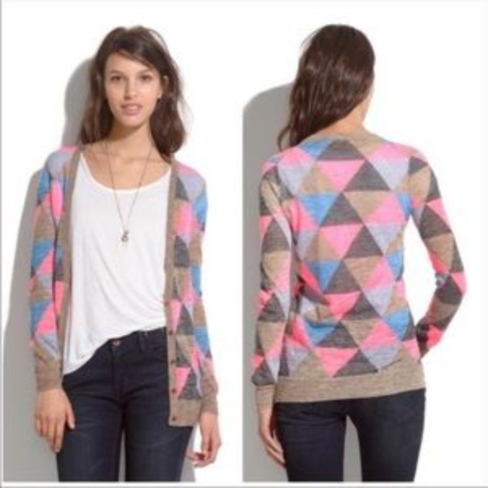 Madewell Geometric Pattern Long Cardigan size L